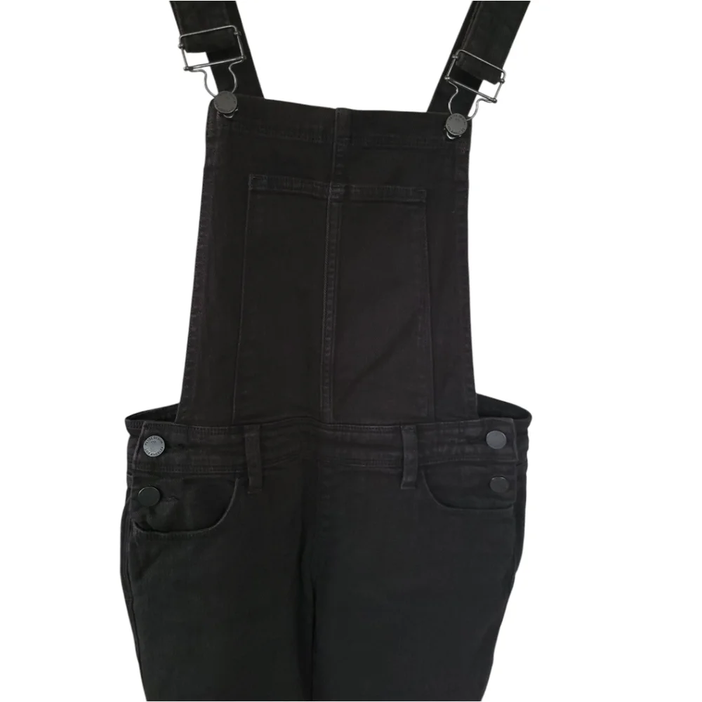 PAIGE Sierra High Waist Denim Overalls Vintage Black 24 ASO Olivia Palermo - Picture 10 of 16